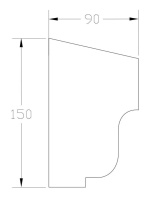 Подоконник ForPRO П-90x150