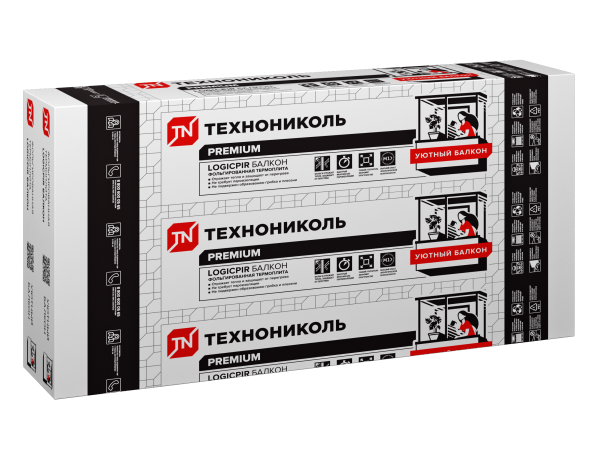 Плиты LOGICPIR Балкон 1190x590x50мм, с L-кромкой